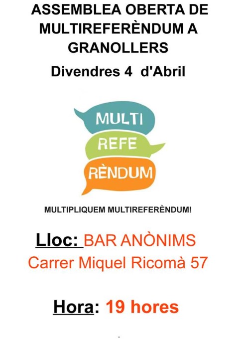 Assemblea oberta de Multireferèndum a Granollers