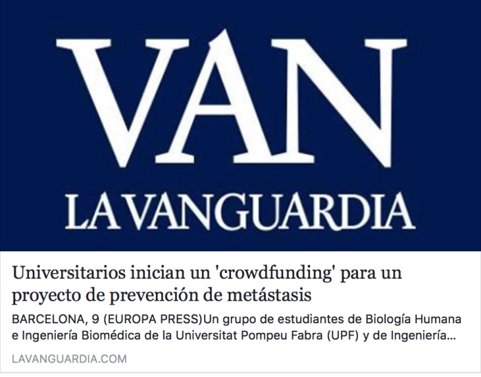 Hoy aparecemos en la Vanguardia!!